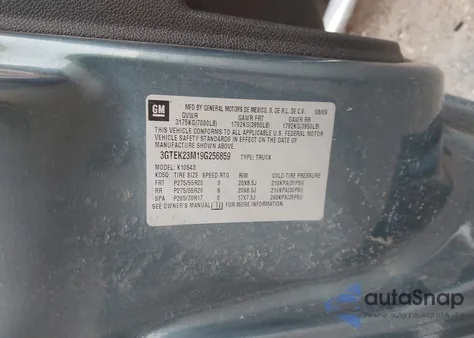 2009 GMC Sierra 1500 Sle z USA, uszkodzony, nr VIN 3GTEK23M19G256859
